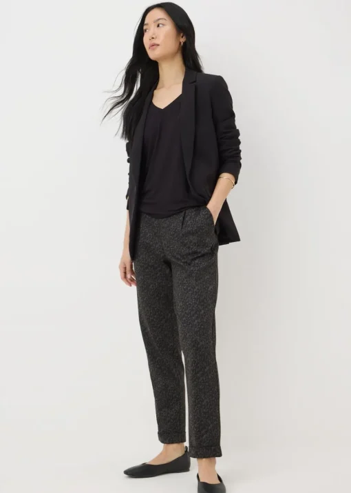Brown Animal Tapered Ponte Trousers