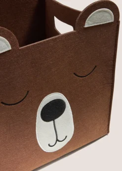 Brown Bear Felt Basket