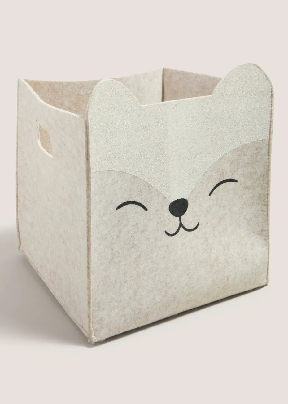 Brown Bear Felt Basket