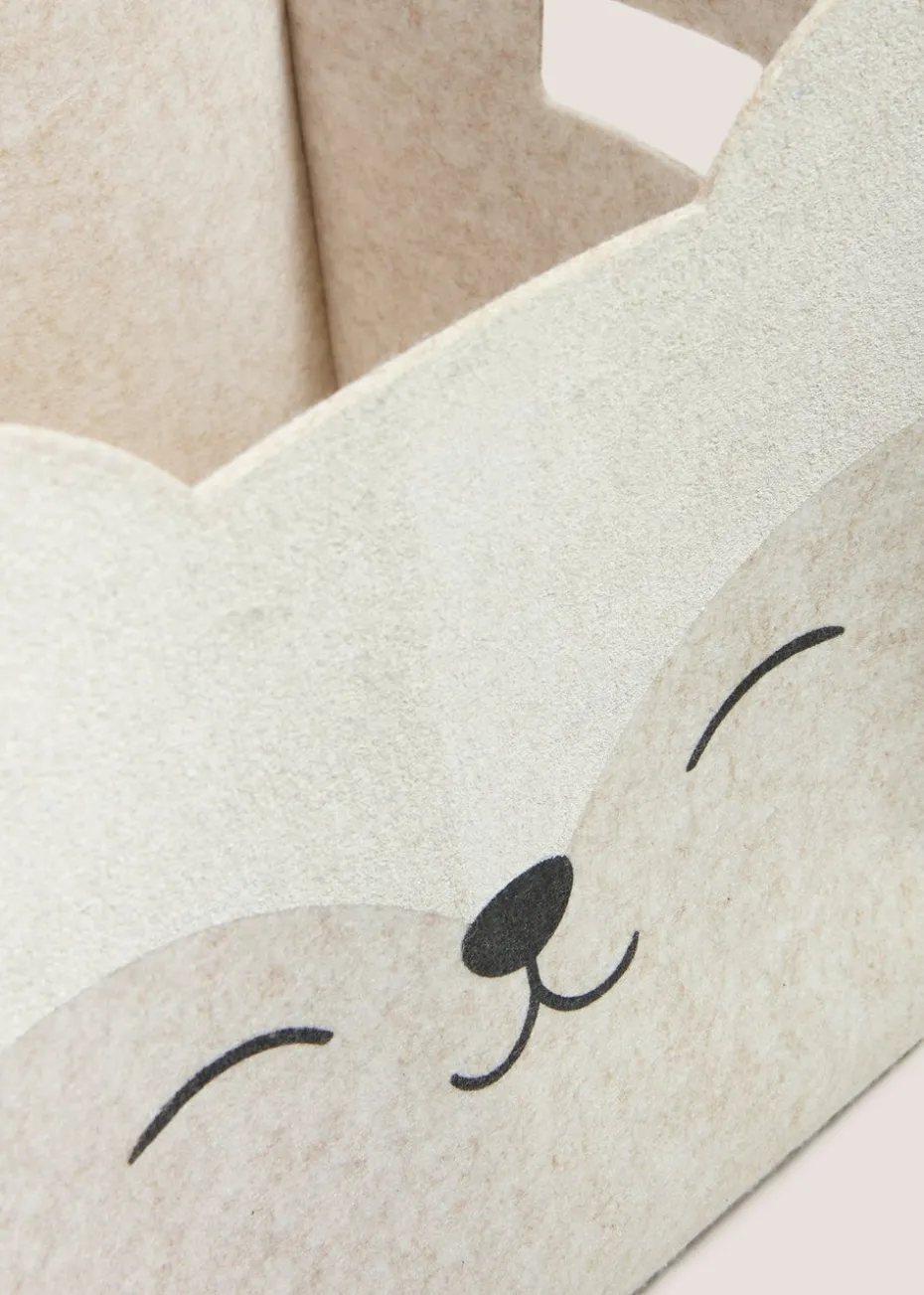 Brown Bear Felt Basket