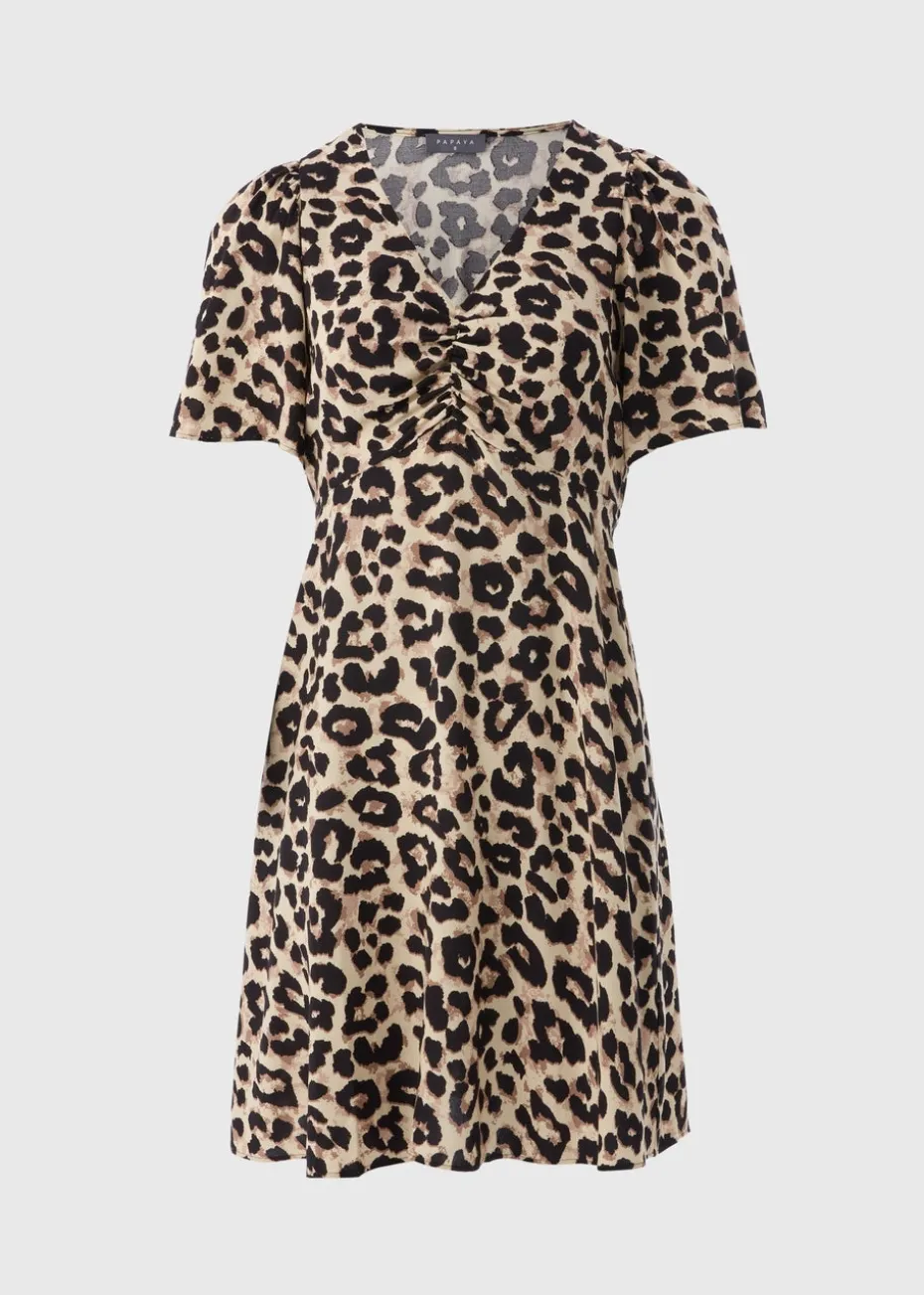Brown Leopard Mini Dress