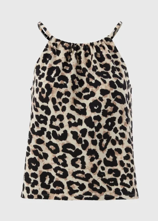 Brown Leopard Print Cami Top