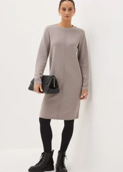 Brown Long Sleeve Mini Dress