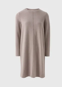 Brown Long Sleeve Mini Dress