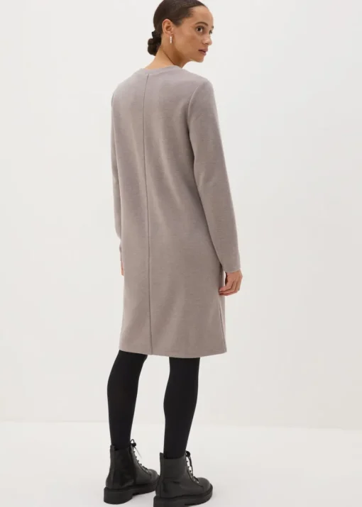 Brown Long Sleeve Mini Dress