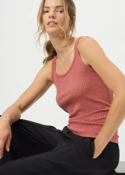 Brown Sparkle Vest Top
