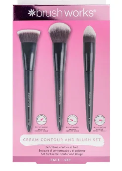 Brushworks Contour & Blush Makeup Black Brush Set