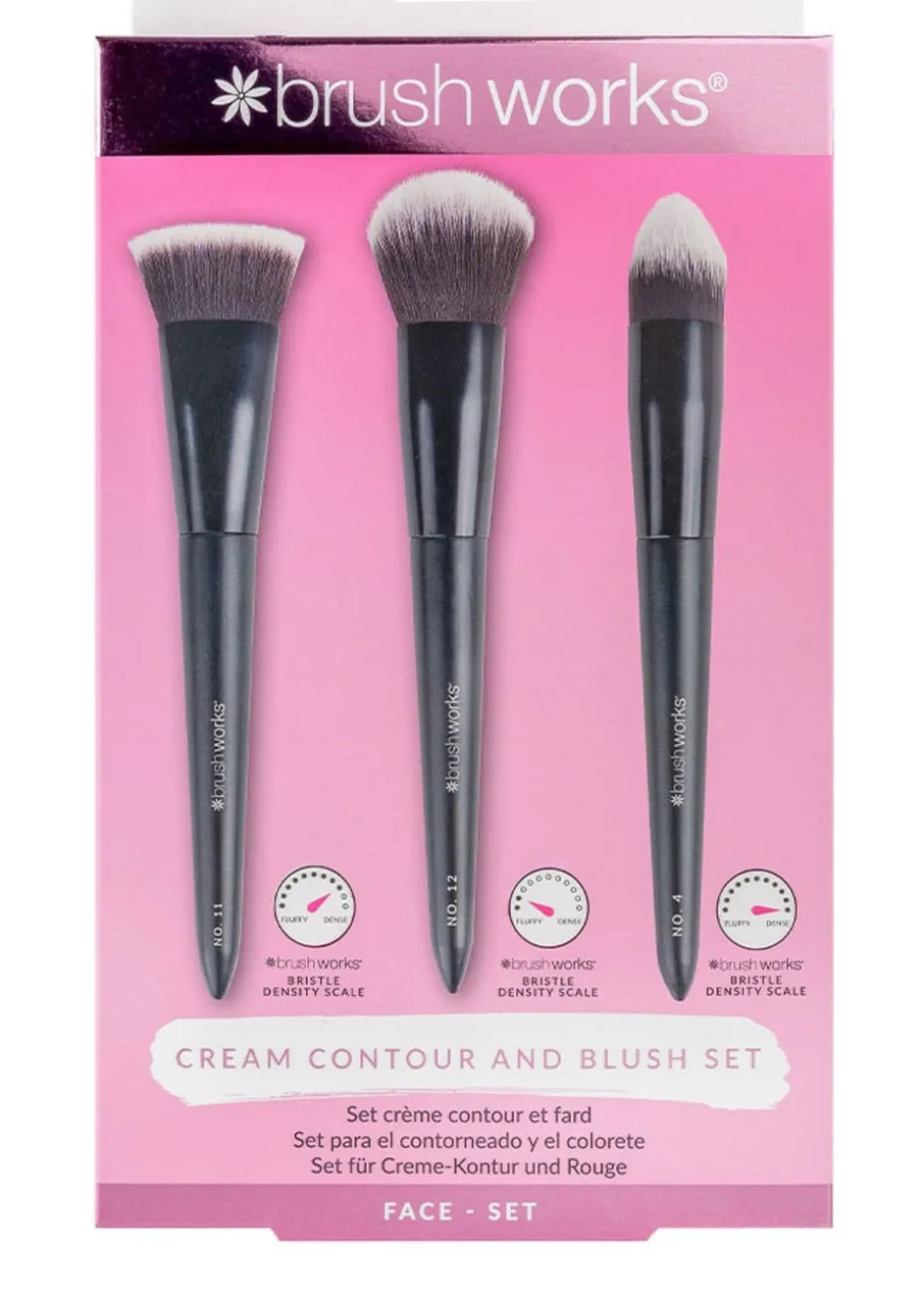 Brushworks Contour & Blush Makeup Black Brush Set