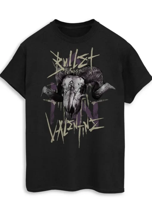 Bullet For My Valentine Goat Skull Black Music Graphic T-Shirt