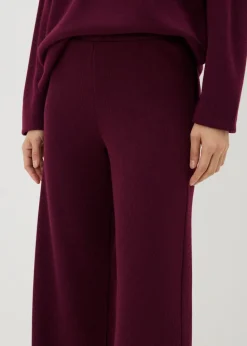 Burgundy Soft Touch Wide Leg Trousers