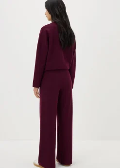 Burgundy Soft Touch Wide Leg Trousers