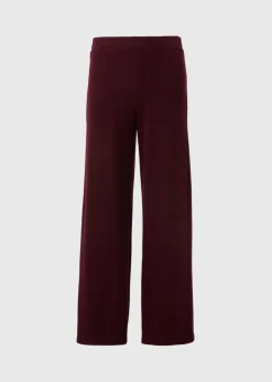 Burgundy Soft Touch Wide Leg Trousers