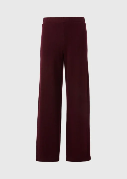 Burgundy Soft Touch Wide Leg Trousers