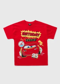 Cars Boys Red Lightning McQueen Birthday T-Shirt (1-7yrs)