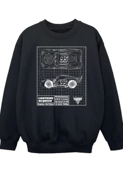 Cars Kids Black Lightning McQueen Blueprint Sweatshirt (3-13 yrs)