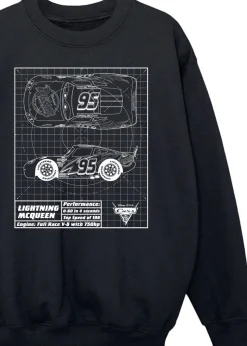 Cars Kids Black Lightning McQueen Blueprint Sweatshirt (3-13 yrs)