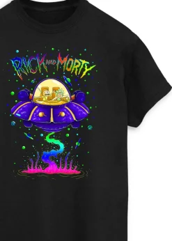 Cartoon Network Rick & Morty Space Cruiser Black Printed T-Shirt