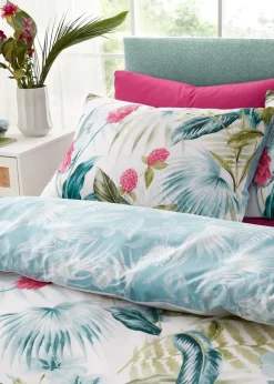 Catherine Lansfield Aruba Tropical Floral Reversible Duvet Cover Set