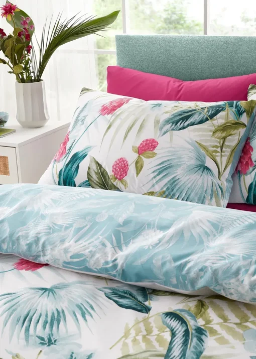 Catherine Lansfield Aruba Tropical Floral Reversible Duvet Cover Set