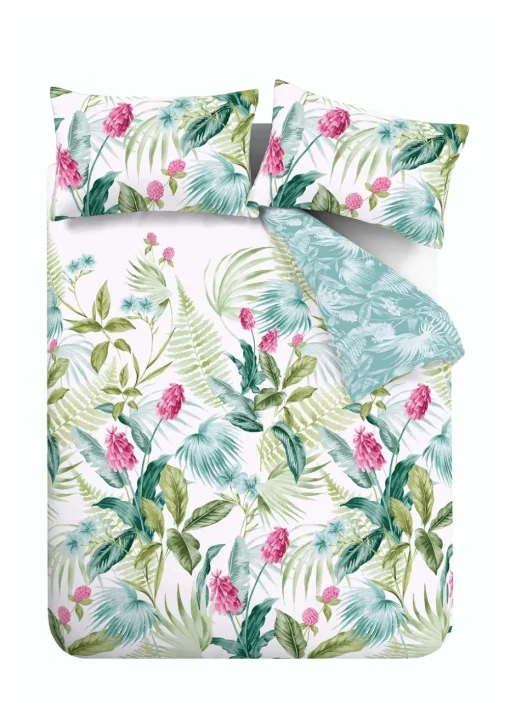 Catherine Lansfield Aruba Tropical Floral Reversible Duvet Cover Set
