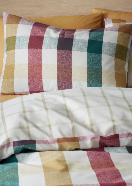 Catherine Lansfield Autumn Check Reversible Duvet Cover Set