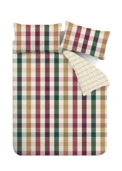 Catherine Lansfield Autumn Check Reversible Duvet Cover Set