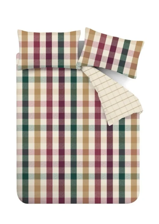 Catherine Lansfield Autumn Check Reversible Duvet Cover Set