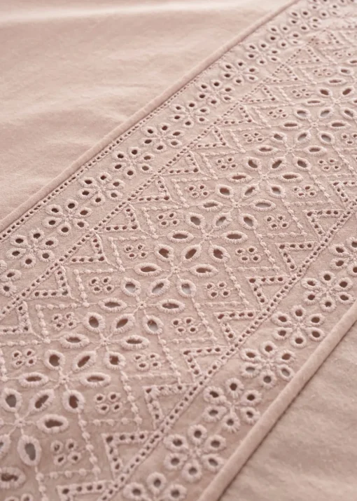 Catherine Lansfield Broderie Anglaise Blush Duvet Cover Set