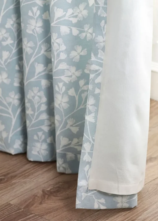 Catherine Lansfield Brooke Floral Lined Eyelet Curtains