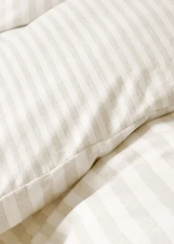 Catherine Lansfield Brushed Cotton Stripe Reversible Duvet Cover Set
