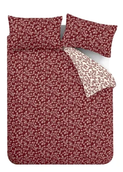 Catherine Lansfield Brushed Grace Floral Cotton Reversible Duvet Cover Set