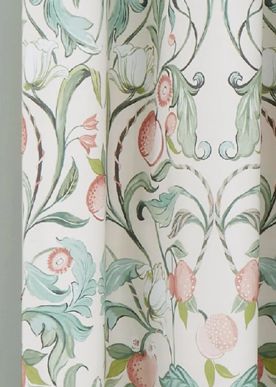 Catherine Lansfield Clarence Floral Lined Eyelet Curtains