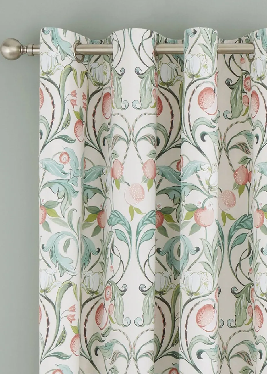 Catherine Lansfield Clarence Floral Lined Eyelet Curtains