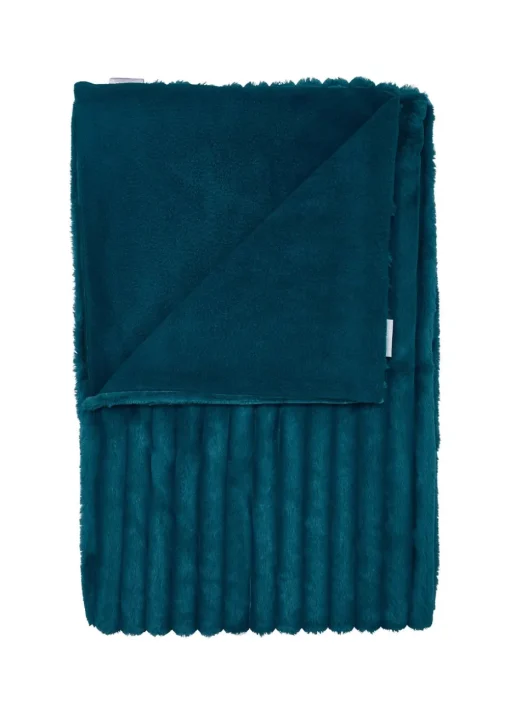Catherine Lansfield Cosy Ribbed Faux Fur Soft Blanket Throw (130x170 cm)