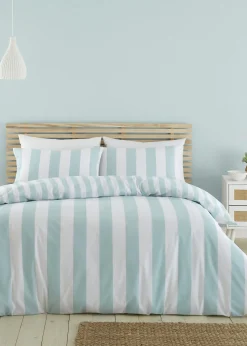 Catherine Lansfield Cove Stripe Reversible Duvet Cover Set