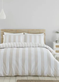 Catherine Lansfield Cove Stripe Reversible Duvet Set