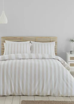 Catherine Lansfield Cove Stripe Reversible Duvet Set