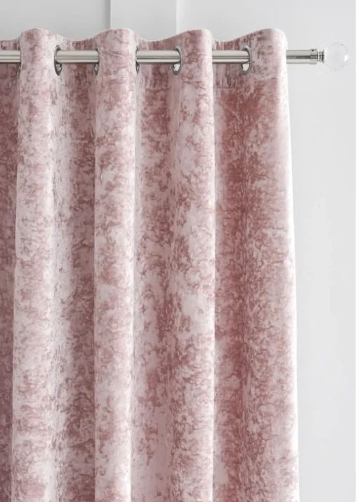 Catherine Lansfield Crushed Velvet Lined Eyelet Curtains