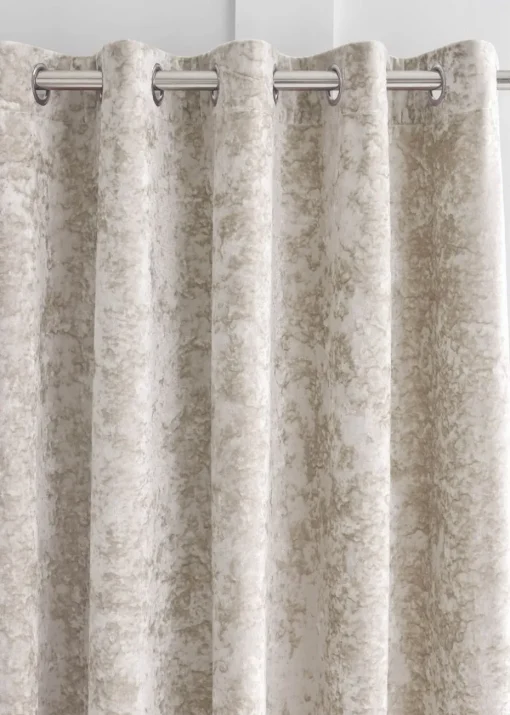 Catherine Lansfield Crushed Velvet Lined Eyelet Curtains