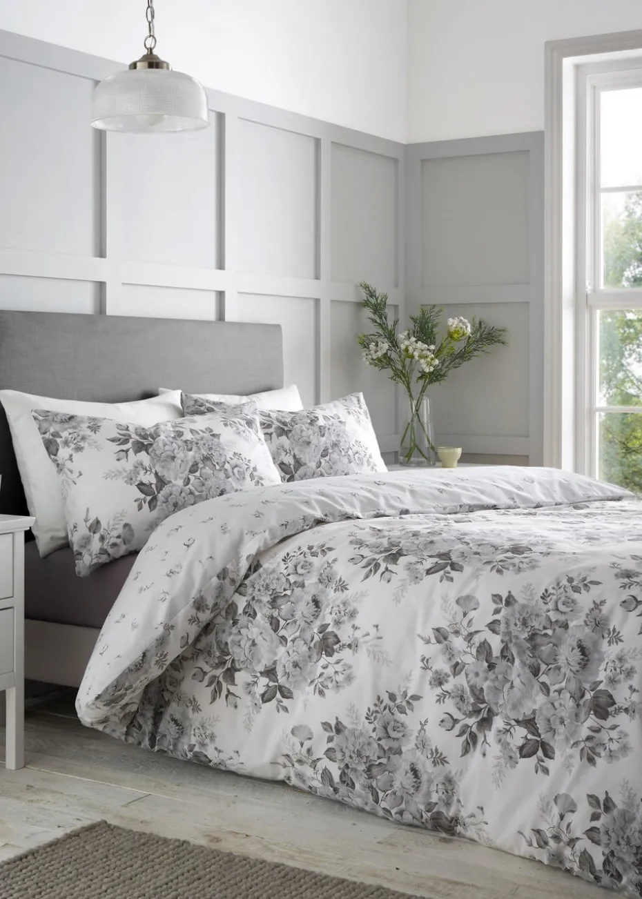 Catherine Lansfield Elinda Floral Reversible Duvet Cover Set