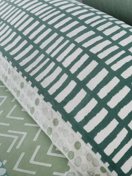 Catherine Lansfield Green Larsson Geo Reversible Duvet Cover Set with Pillowcases