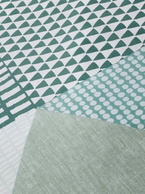 Catherine Lansfield Green Larsson Geo Reversible Duvet Cover Set with Pillowcases