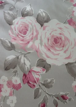 Catherine Lansfield Grey Canterbury Floral Reversible Duvet Cover Set with Pillowcases