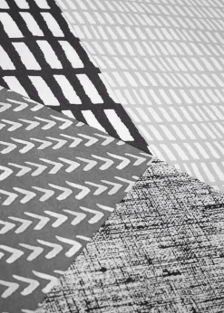 Catherine Lansfield Grey Larsson Geo Reversible Duvet Cover Set with Pillowcases