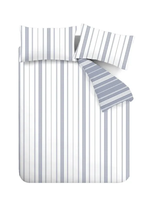 Catherine Lansfield Harbour Stripe Reversible Duvet Cover Set