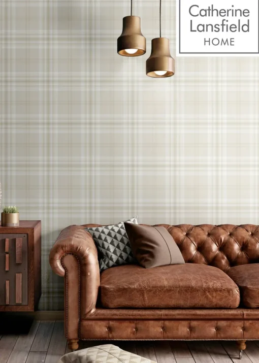 Catherine Lansfield Kelso Check Cream