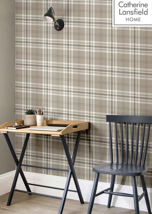 Catherine Lansfield Kelso Check Wallpaper