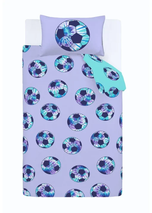 Catherine Lansfield Kids Tie Dye Football Reversible Duvet Cover Set