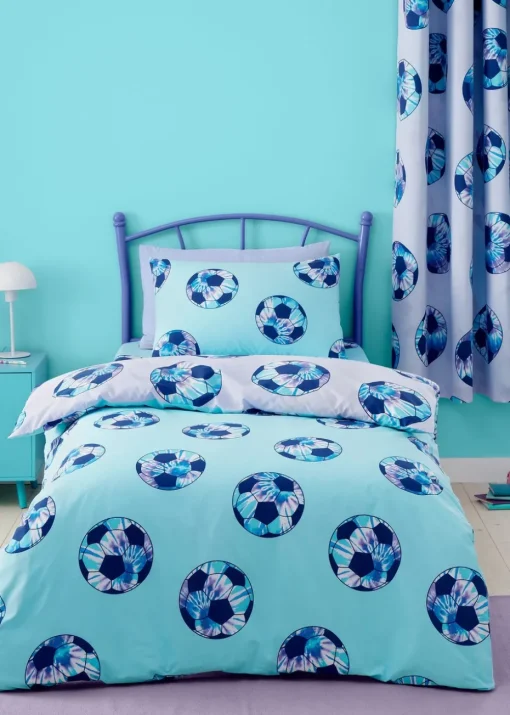 Catherine Lansfield Kids Tie Dye Football Reversible Duvet Cover Set
