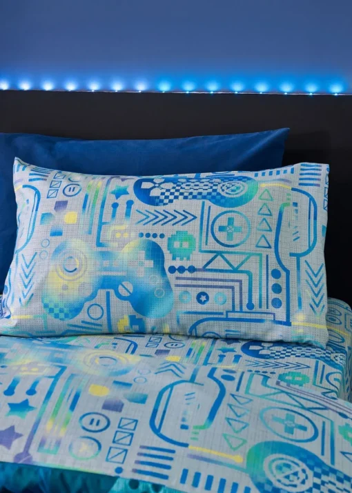 Catherine Lansfield Kids Gamer So Soft Grey Blue Duvet Cover Set
